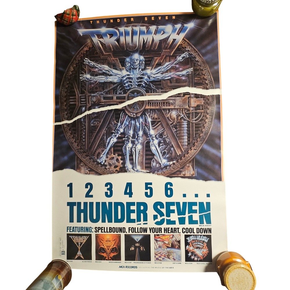 Triumph Thunder Seven Vintage 1984 Promo Album Poster 24x36 MCA Records Rock Ad
